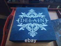 Delain Dark Waters Box Set And Signed Tour Card Wooden Box, Flag, 2 Cd Coasters