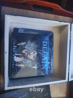 Delain Dark Waters Box Set And Signed Tour Card Wooden Box, Flag, 2 Cd Coasters