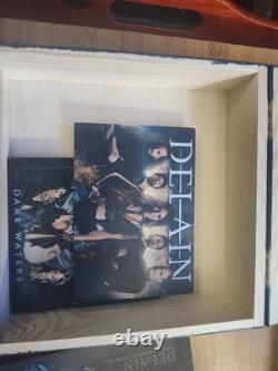 Delain Dark Waters Box Set And Signed Tour Card Wooden Box, Flag, 2 Cd Coasters