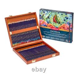Derwent Inktense Pencils Wooden Box Assorted Colours Set of 48