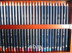 Derwent Watercolour Pencils set of 72 in Wooden Box VGC