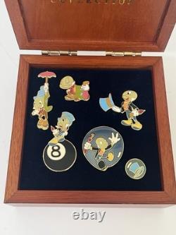 Disney Jiminy Cricket Limited Edition Pin Wooden Box Set Official Trading