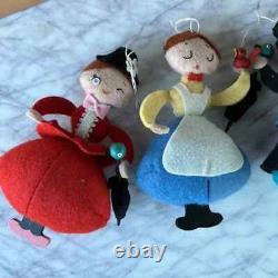 Disney Limited Edition 2005 Mary Poppins set of 4 Felt Ornaments in wooden box