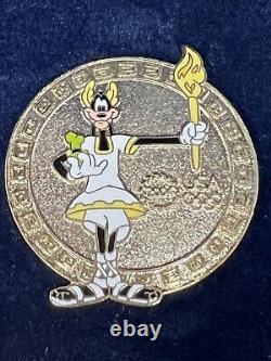 Disney Pins 2004 Olympics Goofy Gold Medals in Engraved Wooden Box Set of 5