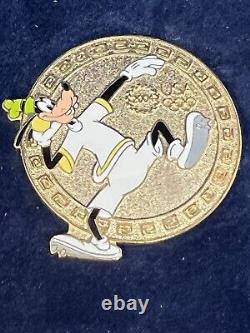 Disney Pins 2004 Olympics Goofy Gold Medals in Engraved Wooden Box Set of 5