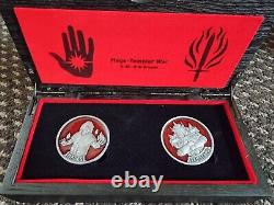 Dragon Age Mage Templar War Coin Set Metal Zinc Alloy 2 coins Wooden Box Figure