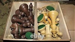 Drueke No. 38 Imperial Chess Set Staunton Chessmen. 5 King with Wood Box