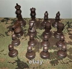 Drueke No. 38 Imperial Chess Set Staunton Chessmen. 5 King with Wood Box