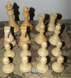 Drueke No. 38 Imperial Chess Set Staunton Chessmen. 5 King with Wood Box