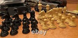 Drueke Simulated Wood Chess Set No. 35 in Original Box 40oz Wt (all Pieces)