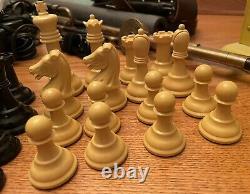 Drueke Simulated Wood Chess Set No. 35 in Original Box 40oz Wt (all Pieces)