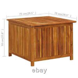 Durable Garden Storage Box 75x75x58 cm Acacia Wood Set New