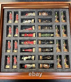 ENGLAND VS SCOTLAND Handpainted Chess Set with Wooden Chessboard & Box. MC 84414