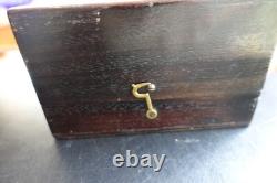 Early 1920's Cat's Whisker Crystal Receiver Set In Beautiful Inlaid Wooden Box