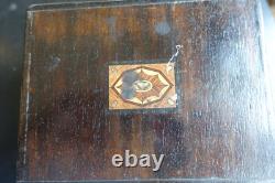 Early 1920's Cat's Whisker Crystal Receiver Set In Beautiful Inlaid Wooden Box