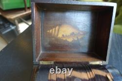 Early 1920's Cat's Whisker Crystal Receiver Set In Beautiful Inlaid Wooden Box