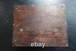 Early 1920's Cat's Whisker Crystal Receiver Set In Beautiful Inlaid Wooden Box