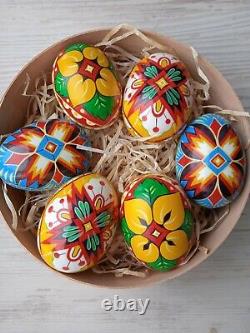 Easter eggs set of 6 in gift box wooden eggs hand painted eggs Easter decoration