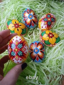 Easter eggs set of 6 in gift box wooden eggs hand painted eggs Easter decoration