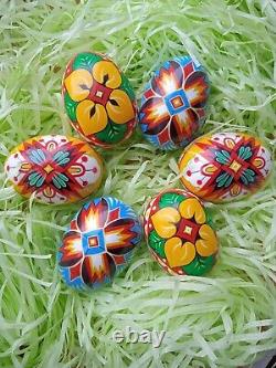 Easter eggs set of 6 in gift box wooden eggs hand painted eggs Easter decoration