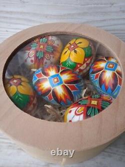 Easter eggs set of 6 in gift box wooden eggs hand painted eggs Easter decoration