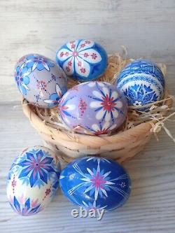 Easter eggs set of 6 painted wooden eggs in gift box Easter gift for home