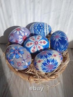 Easter eggs set of 6 painted wooden eggs in gift box Easter gift for home