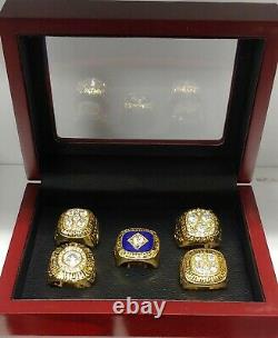 Edmonton Oilers Stanley Cup 5 Ring Set WITH Wooden Box. Gretzky Messier
