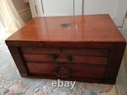 Empty Antique Wooden Wellington Type Cutlery Canteen Box Neat Size 12 settings