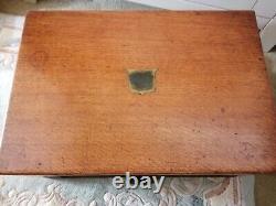 Empty Antique Wooden Wellington Type Cutlery Canteen Box Neat Size 12 settings