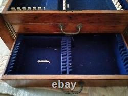 Empty Antique Wooden Wellington Type Cutlery Canteen Box Neat Size 12 settings