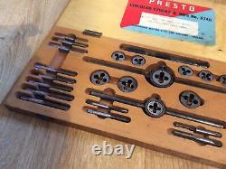 Engineers Tap And Die Set By Presto In Wooden Box BSF And BSW