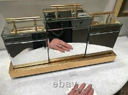 Faustina Modern Beveled Mirror Box Canister Set Metallic Gold XXL 20 Tray