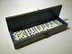 Fine Set Of Antique Miniature Dominoes In Brass Bound Wooden Box