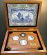 Fleet Of Columbus 4 Coin Proof Set! Limited Edition! Wooden Tray And Box