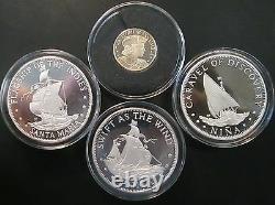 Fleet of Columbus 4 coin proof set! Limited Edition! Wooden tray and box