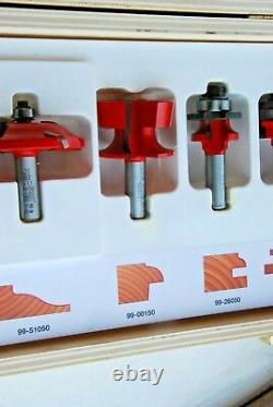 Freud Pro Professional Woodworking 5 Piece Router Bit Set 94-10050 in Wooden Box