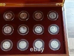 Full set of Gibraltar 2020 labour of Hercules £2 coins in wooden box #8 FROSTED