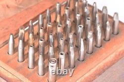 G. Boley Watch Repair Staking Set with 40 Punches and Wooden Box 3.99mm 4.00mm