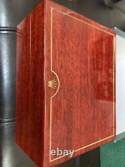 GENUINE Vintage LARGE ROLEX Watch Mahogany Wood Box Case 81.00.71, Complete Set