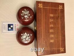 GO game set with agate stones and beautiful wooden box