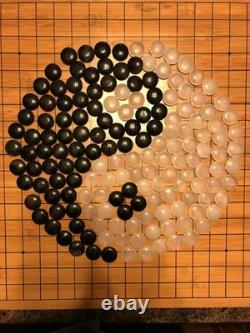 GO game set with agate stones and beautiful wooden box
