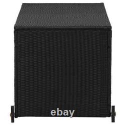 Garden Storage Box Black 120x65x61 cm Poly Rattan Practical Set