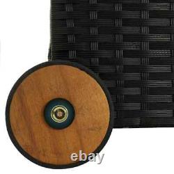 Garden Storage Box Black 120x65x61 cm Poly Rattan Practical Set