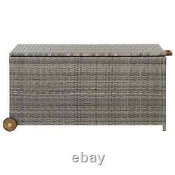 Garden Storage Box Light Grey 120x65x61 cm Poly Rattan Practical Set