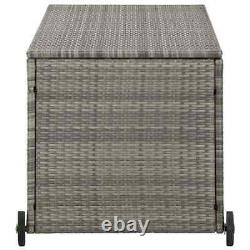 Garden Storage Box Light Grey 120x65x61 cm Poly Rattan Practical Set