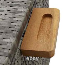 Garden Storage Box Light Grey 120x65x61 cm Poly Rattan Practical Set