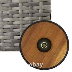 Garden Storage Box Light Grey 120x65x61 cm Poly Rattan Practical Set