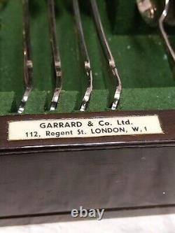 Garrard & Co Regent Silver Plate 76 Piece Cutlery Set In Lock Wooden Box (GIL)