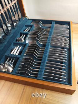 Gense Focus Sweden Midcentury Cutlery Set By Folke Arstrom In Wooden Box